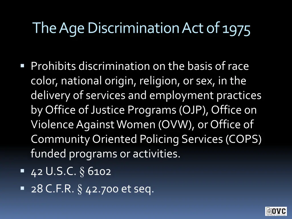 the age discrimination act of 1975