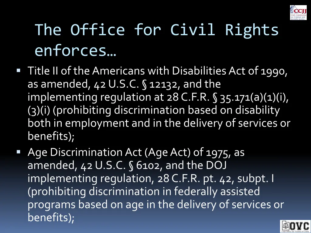 the office for civil rights enforces title