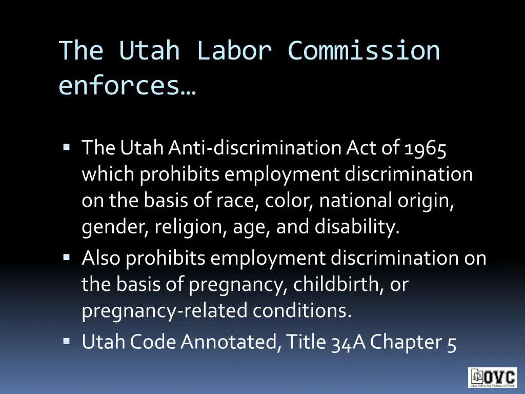 the utah labor commission enforces