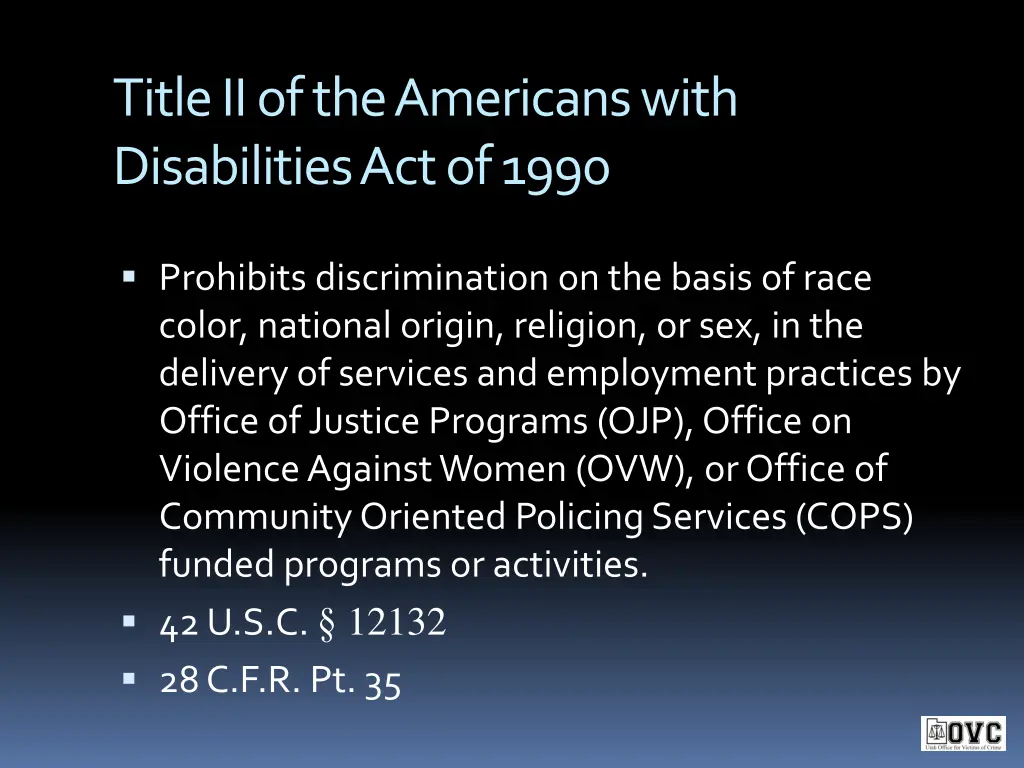 title ii of the americans with disabilities