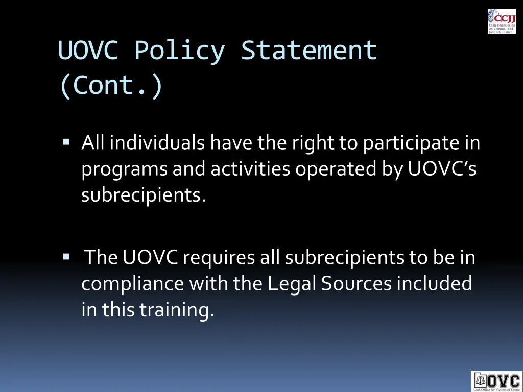 uovc policy statement cont