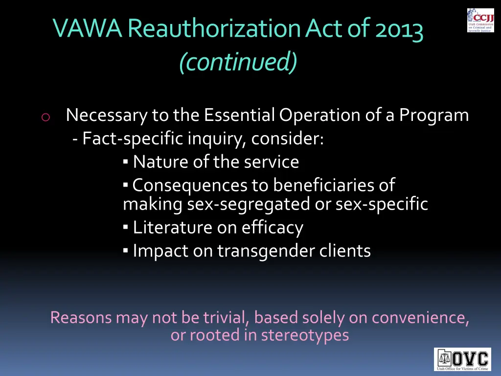 vawa reauthorization act of 2013 continued 2