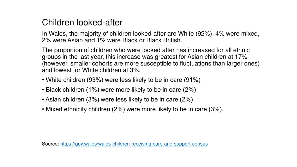 children looked after in wales the majority