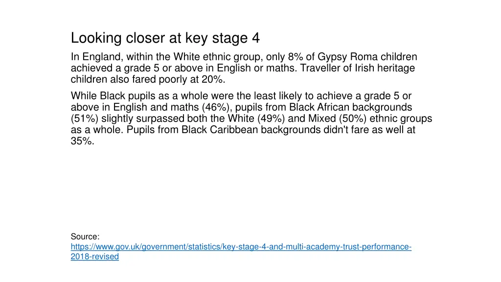 looking closer at key stage 4 in england within