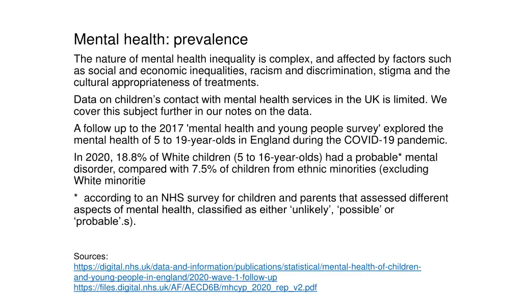 mental health prevalence the nature of mental