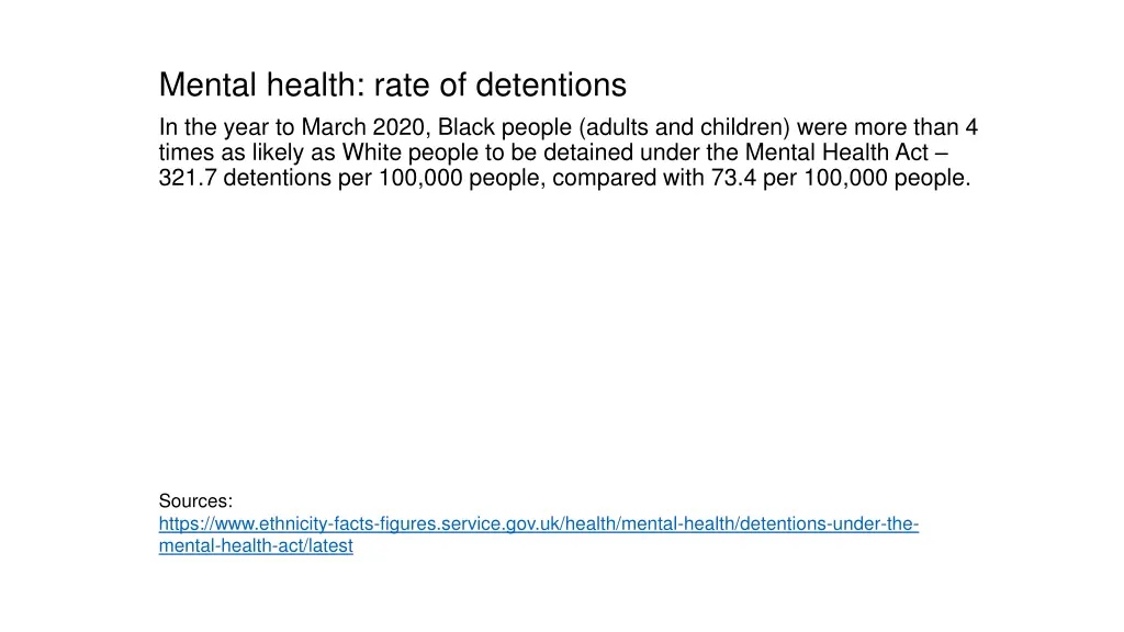 mental health rate of detentions in the year