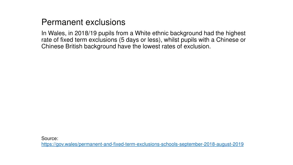 permanent exclusions in wales in 2018 19 pupils