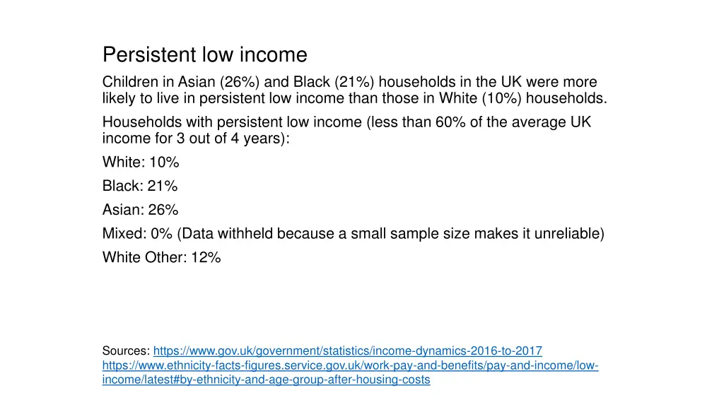 persistent low income children in asian