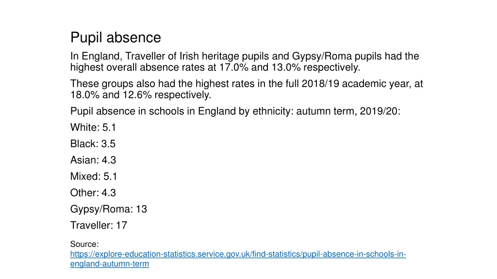 pupil absence in england traveller of irish