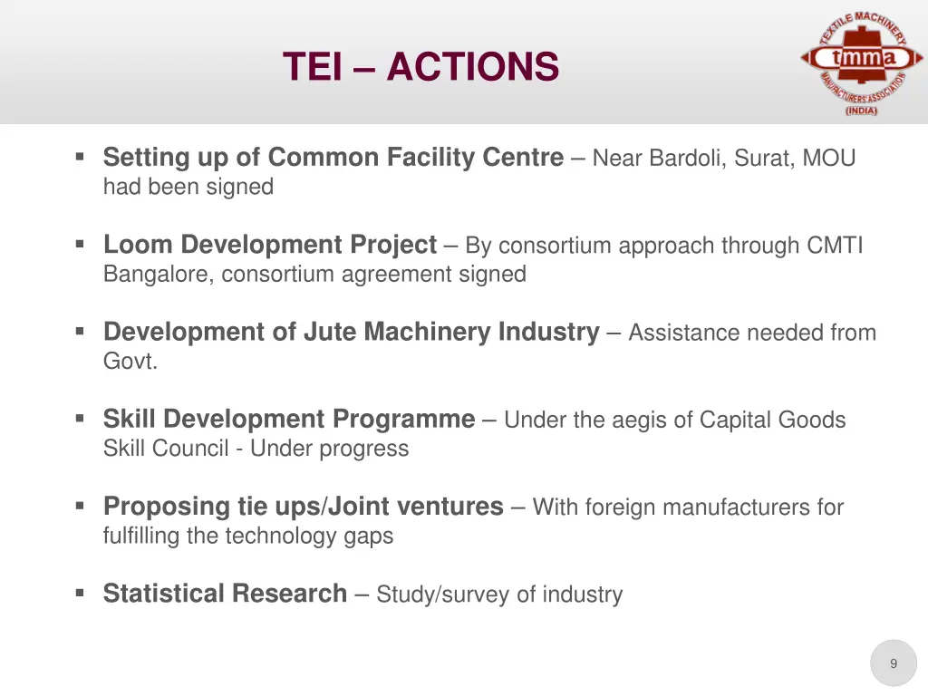 tei actions