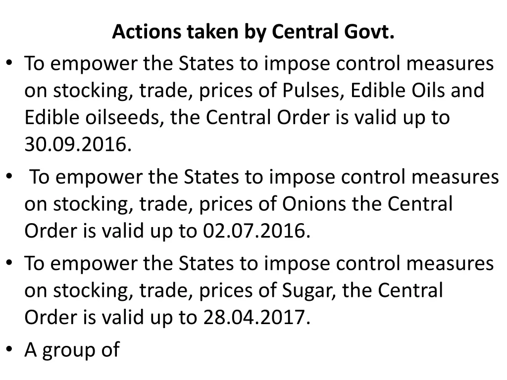 actions taken by central govt to empower