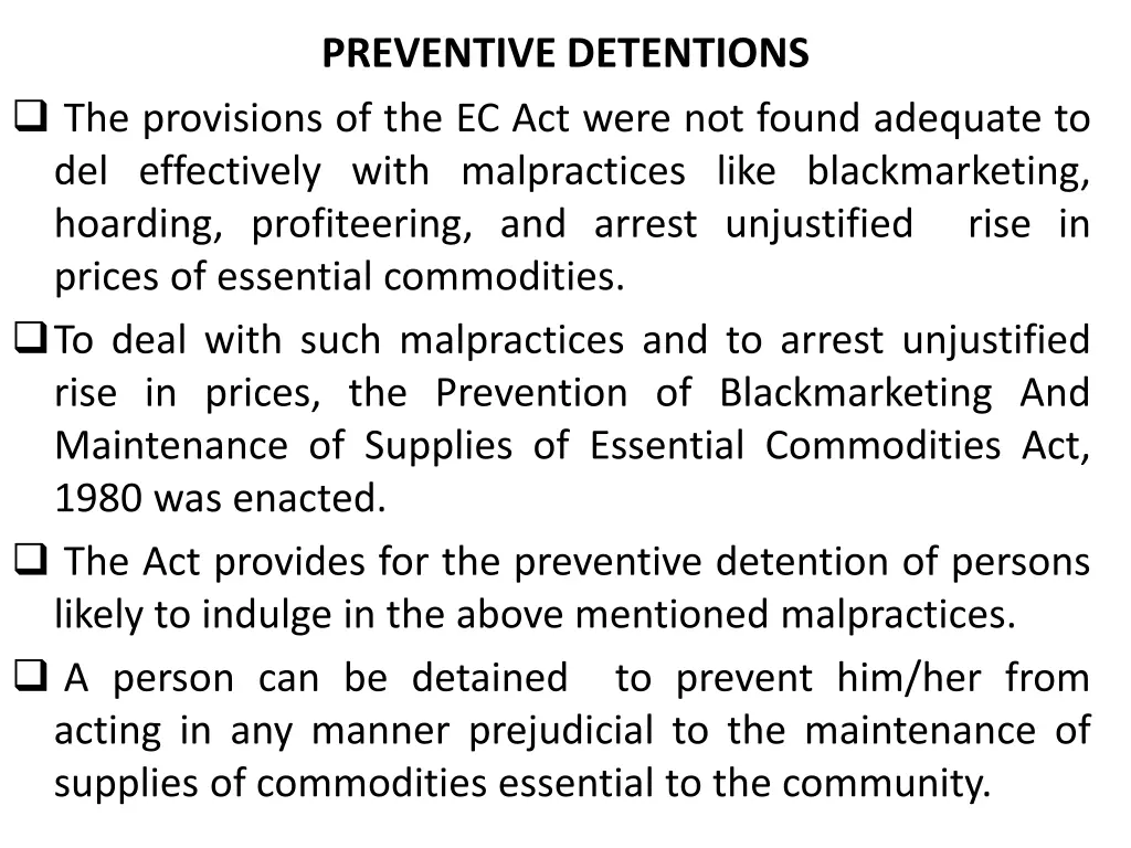 preventive detentions