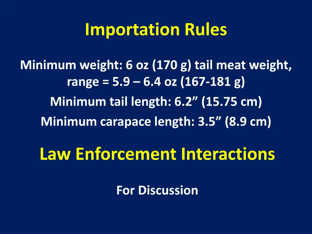 importation rules