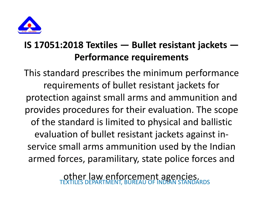 is 17051 2018 textiles bullet resistant jackets