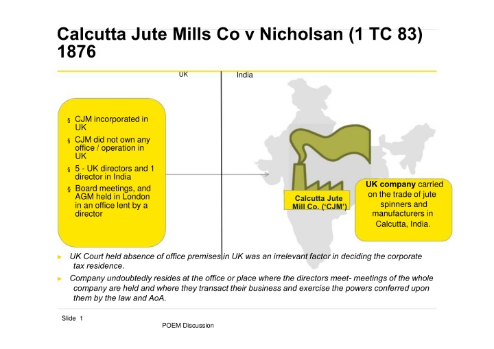 calcutta jute mills co v nicholsan 1 tc 83 1876