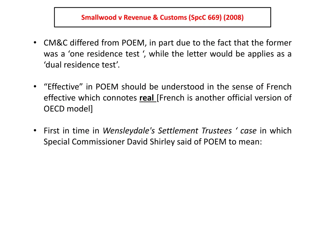 smallwood v revenue customs spcc 669 2008