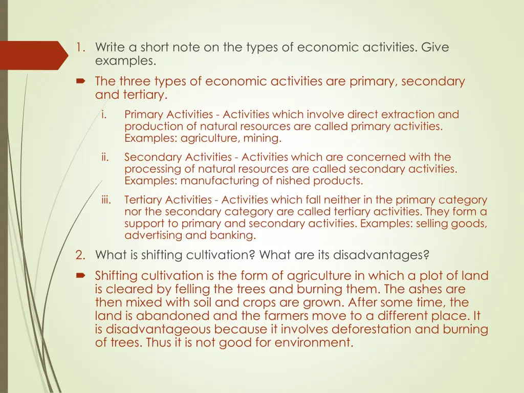 1 write a short note on the types of economic