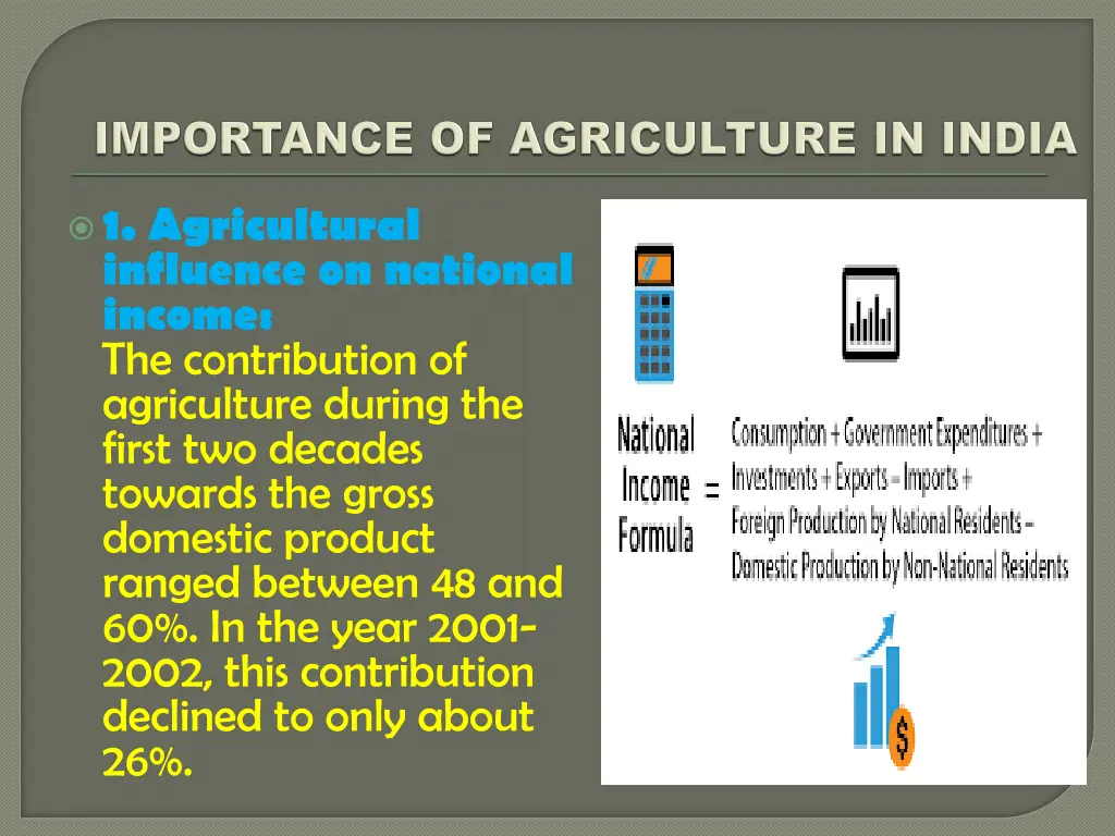 1 agricultural influence on national income