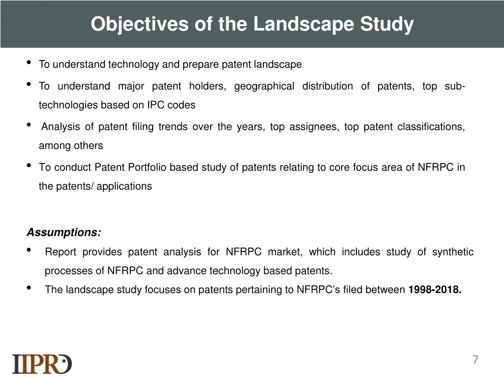 objectives of the landscape study