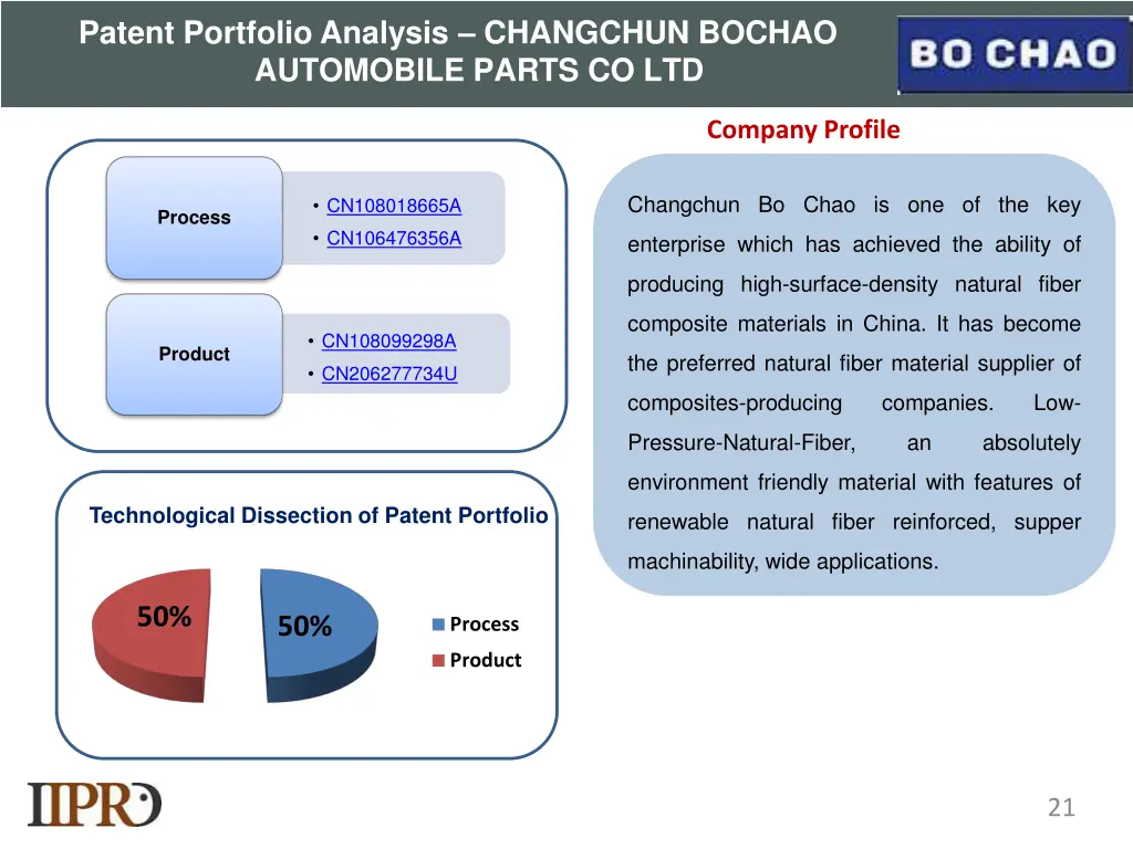 patent portfolio analysis changchun bochao