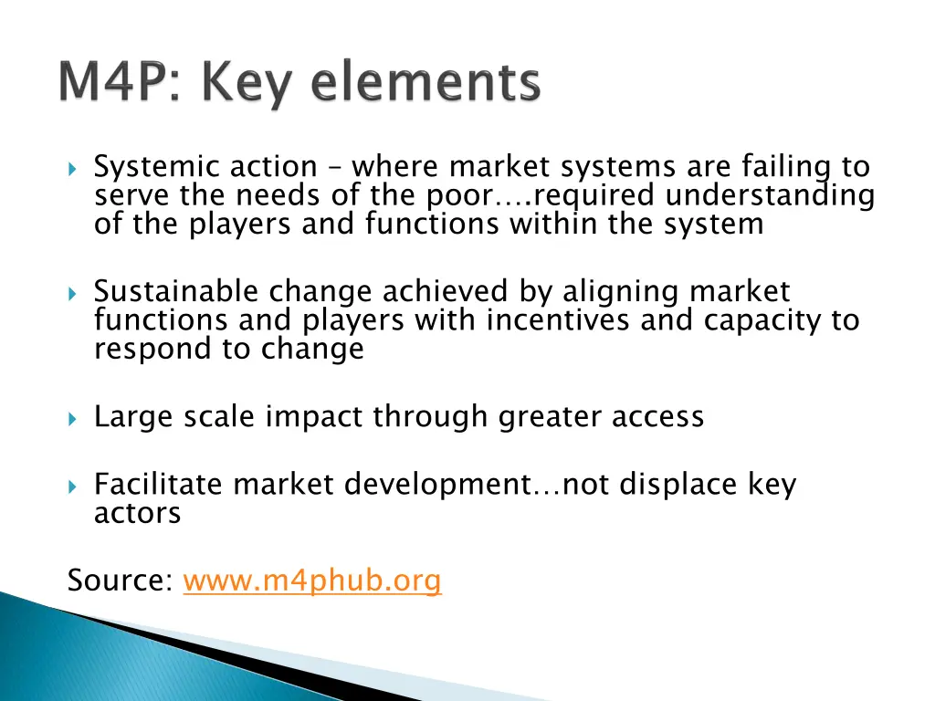 systemic action where market systems are failing