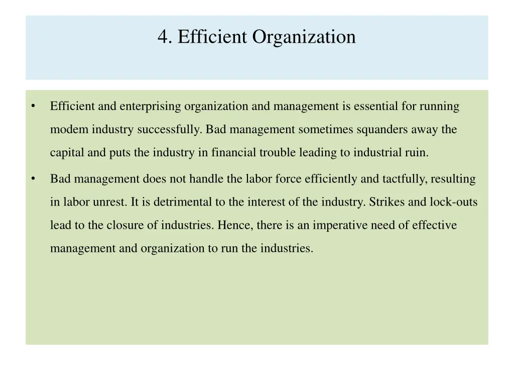 4 efficient organization