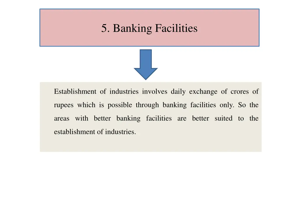 5 banking facilities