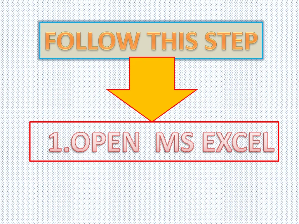 1 open ms excel