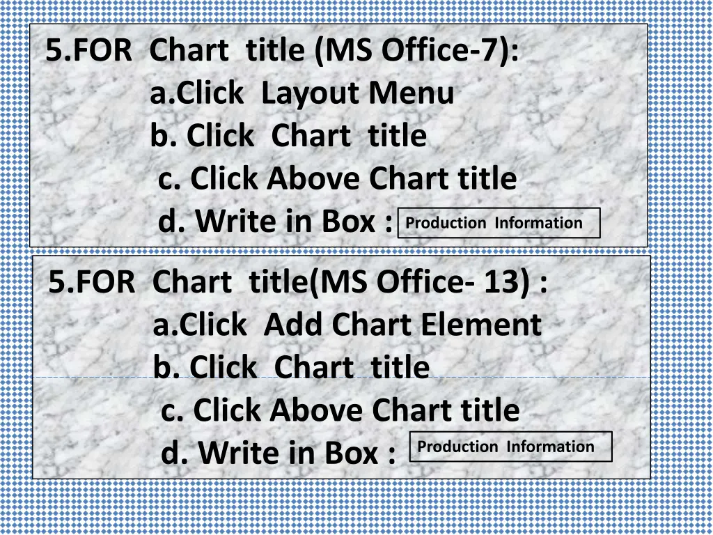 5 for chart title ms office 7 a click layout menu