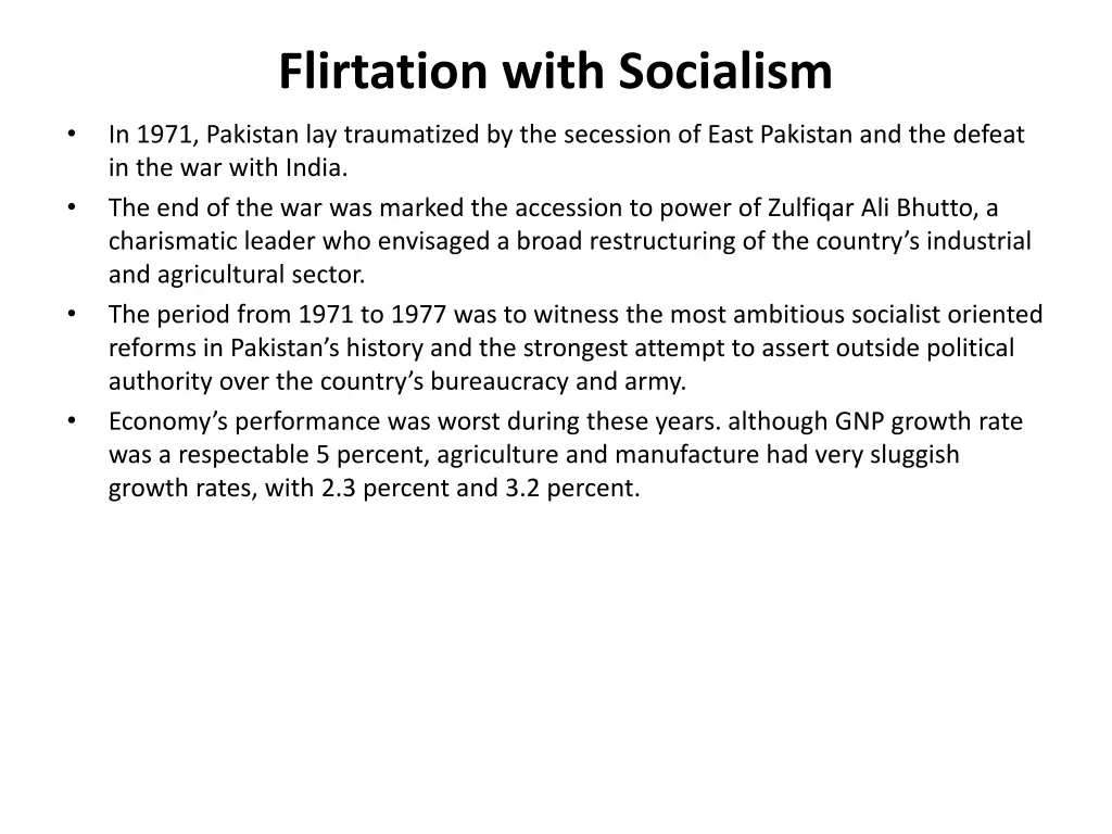 flirtation with socialism