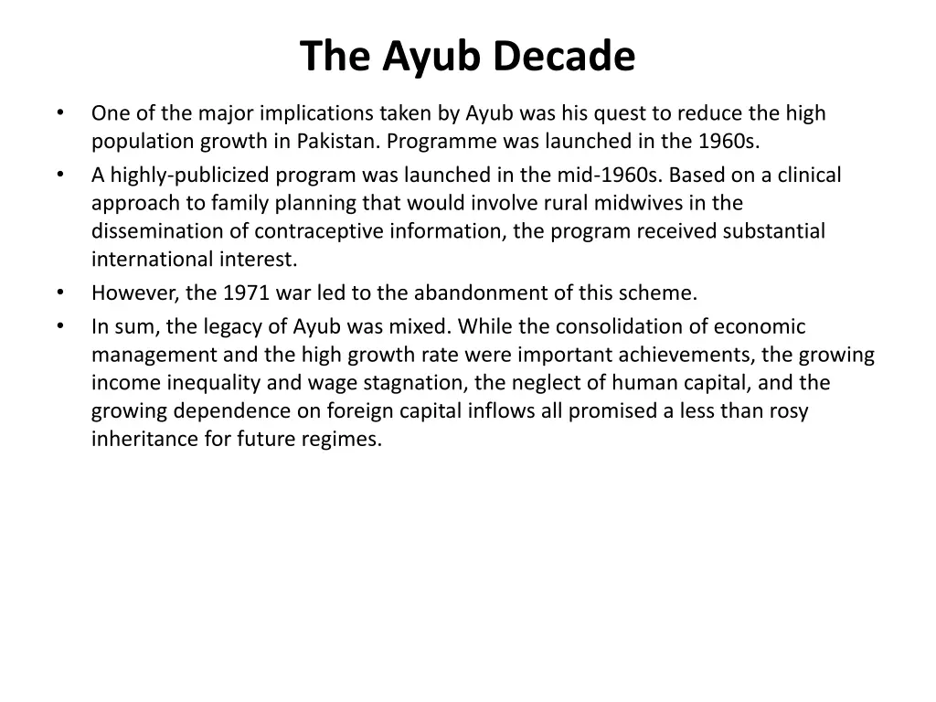 the ayub decade 5