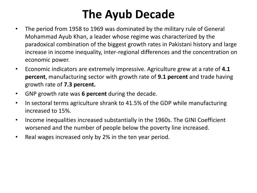 the ayub decade