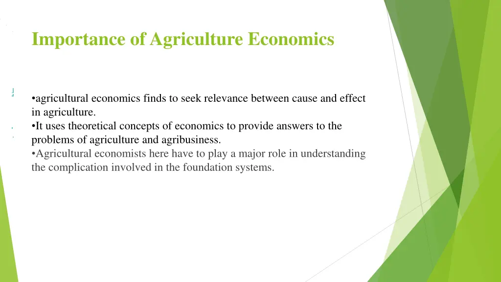 importance of agriculture economics