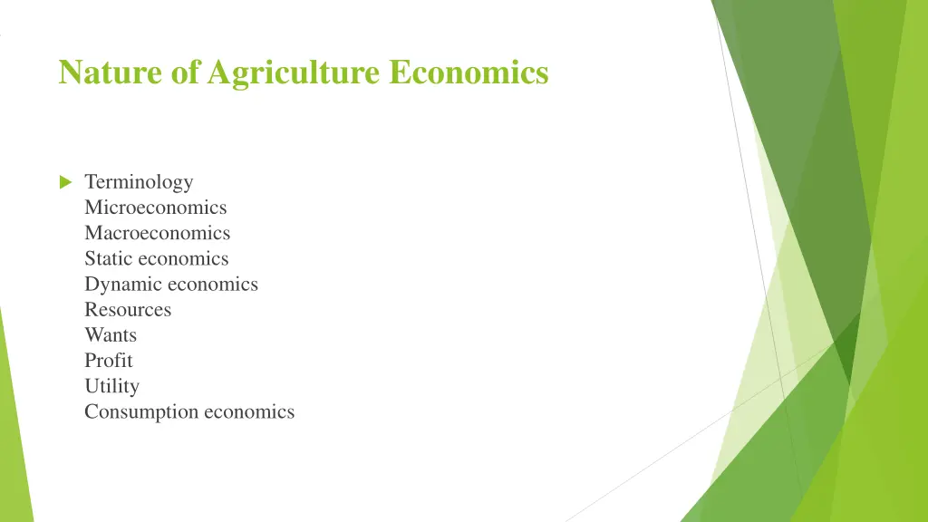 nature of agriculture economics 1