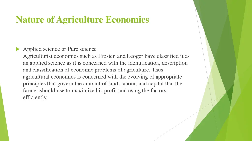 nature of agriculture economics 4