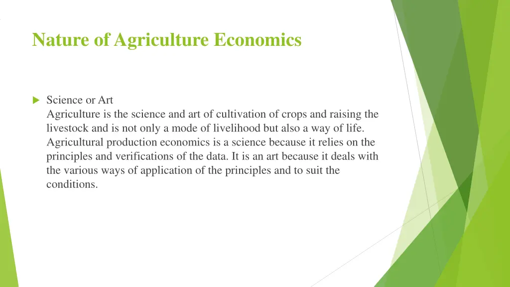 nature of agriculture economics 5