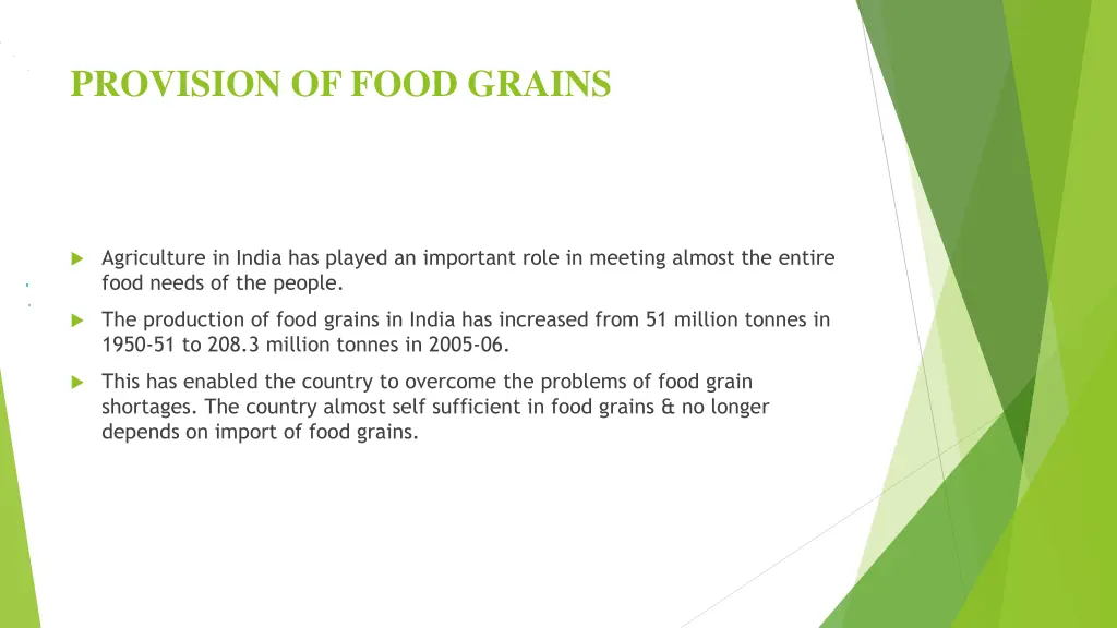 provision of food grains 1