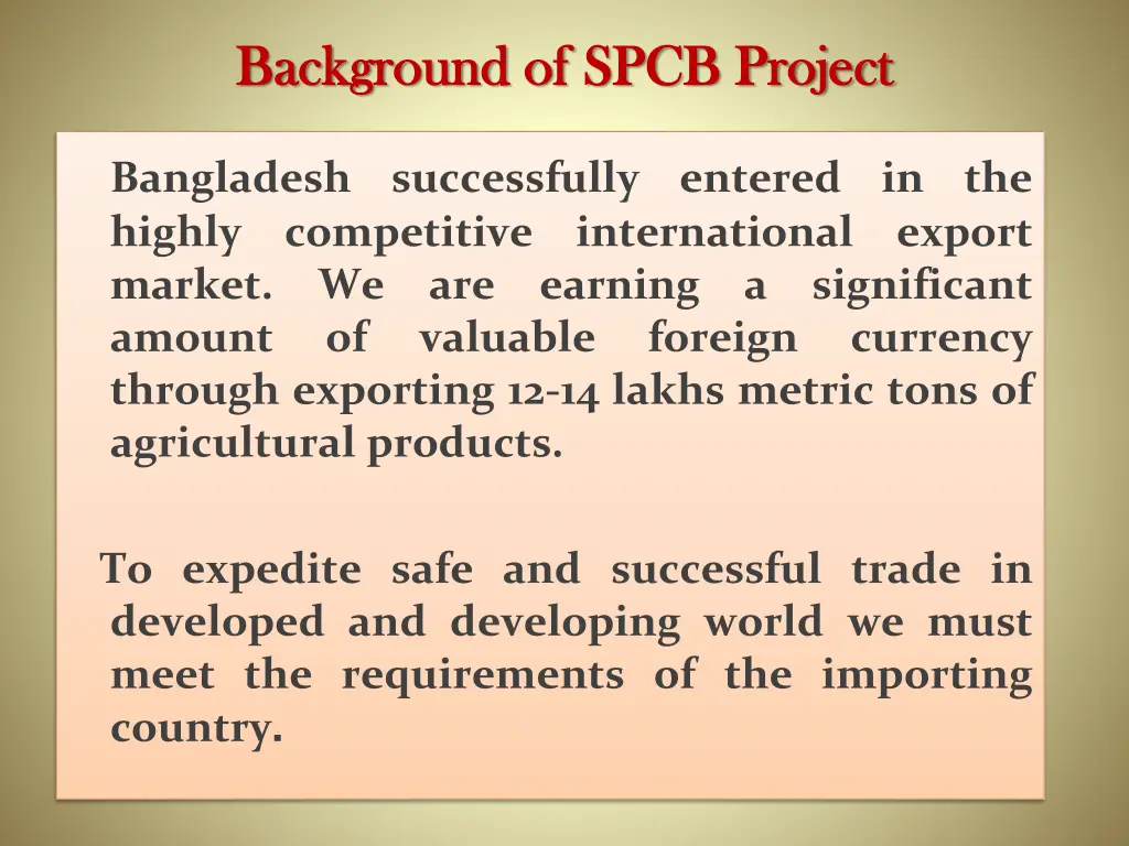 background of spcb project background of spcb