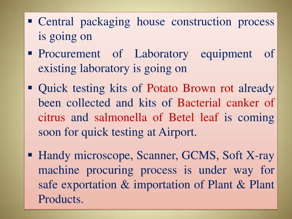 central packaging house construction process