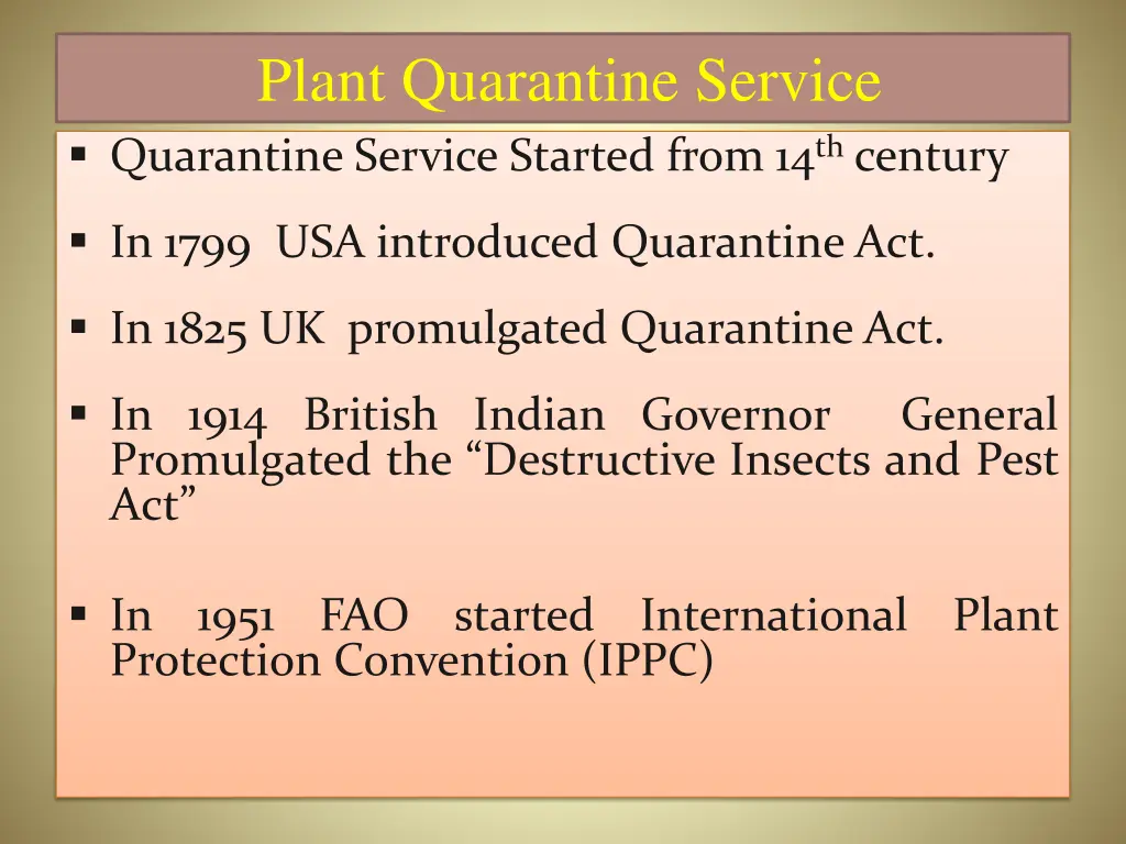 plant quarantine service quarantine service