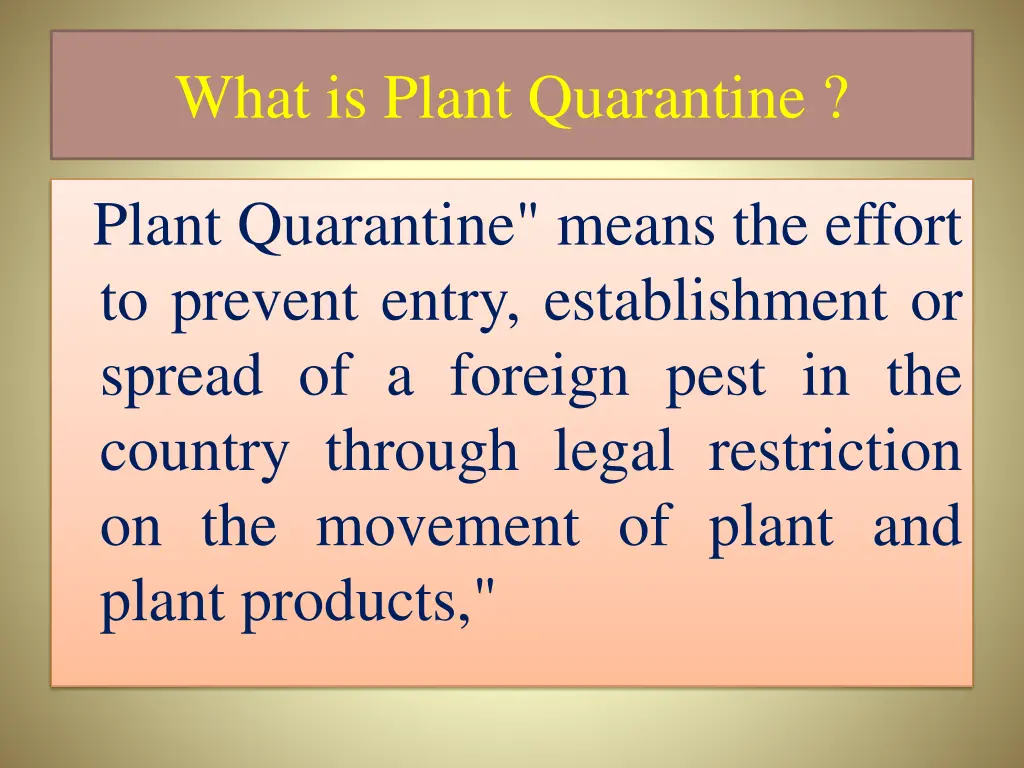 what is plant quarantine