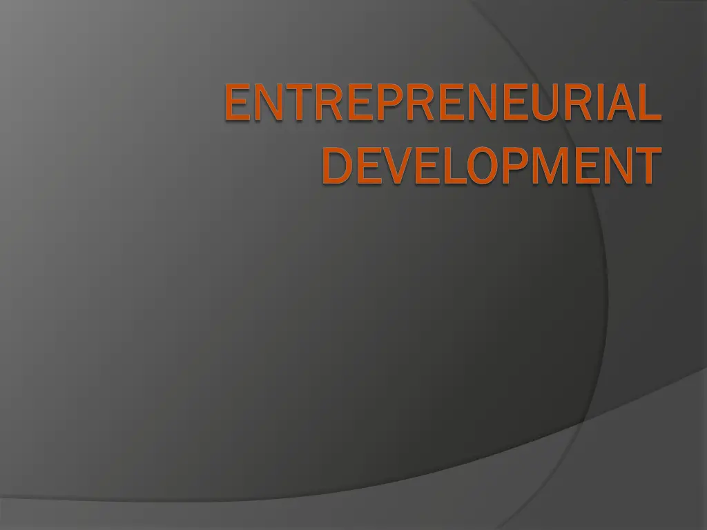 entrepreneurial entrepreneurial development