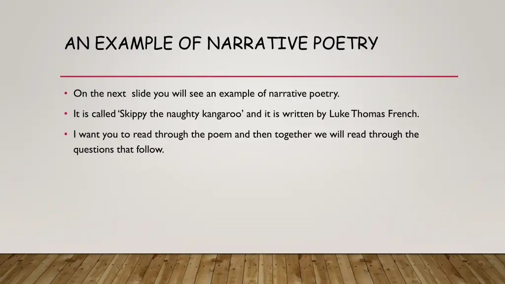 an example of narrative poetry