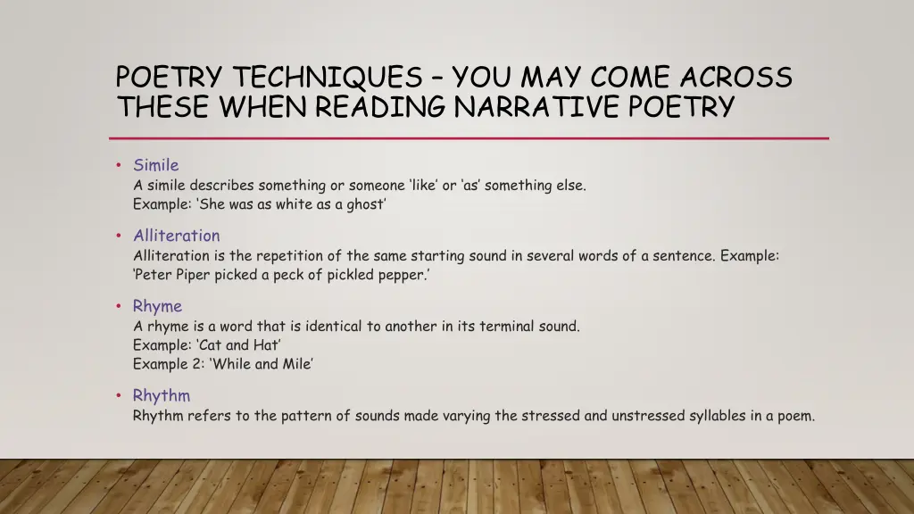 poetry techniques you may come across these when