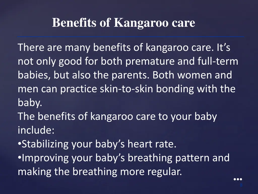 benefits of kangaroo care