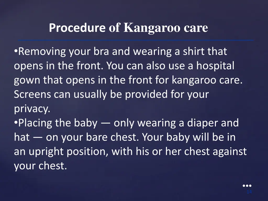 procedure of kangaroo care