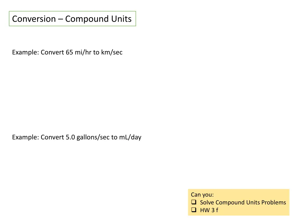 conversion compound units