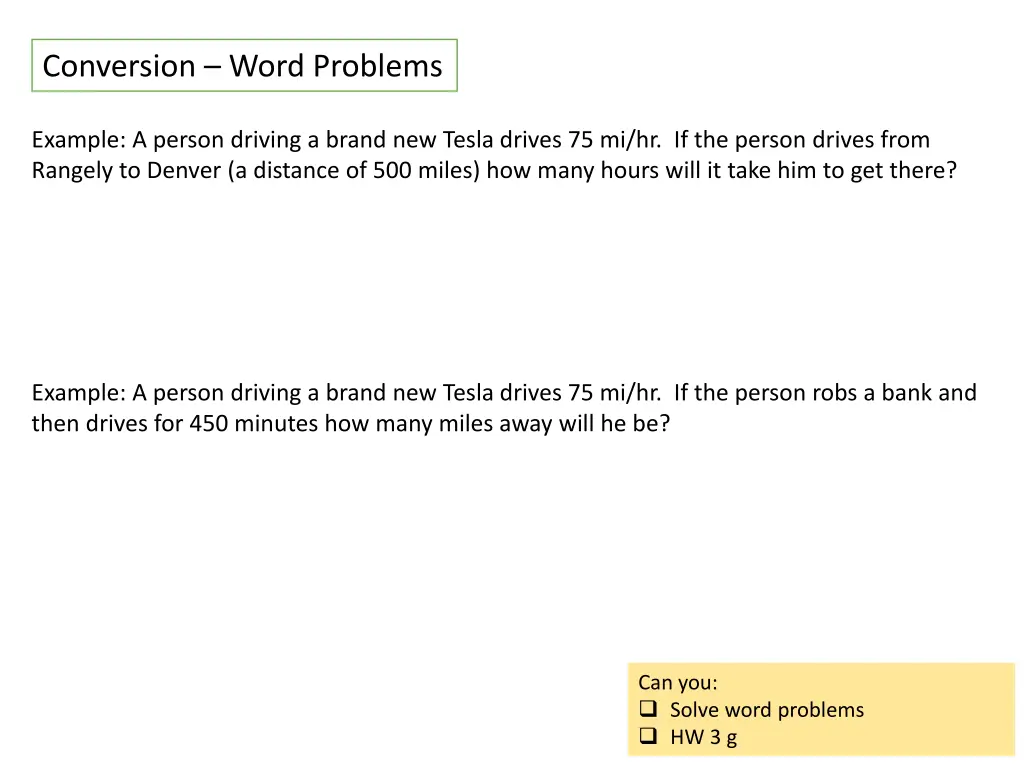 conversion word problems