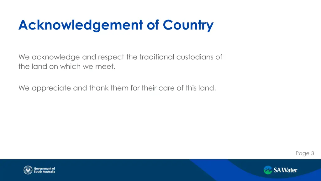 page heading goes here acknowledgement of country