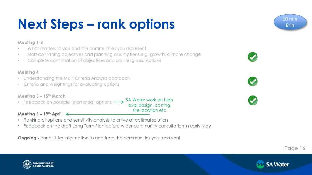 page heading goes here next steps rank options